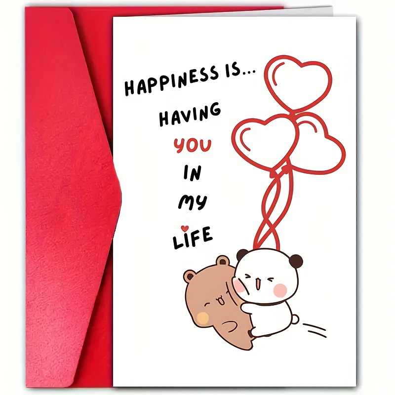 1pc Cute Birthday Card With Envelope, Suitable For Son, Daughter, Friend, Partner, , Birthday, Anniversary, Holiday, "...having You "