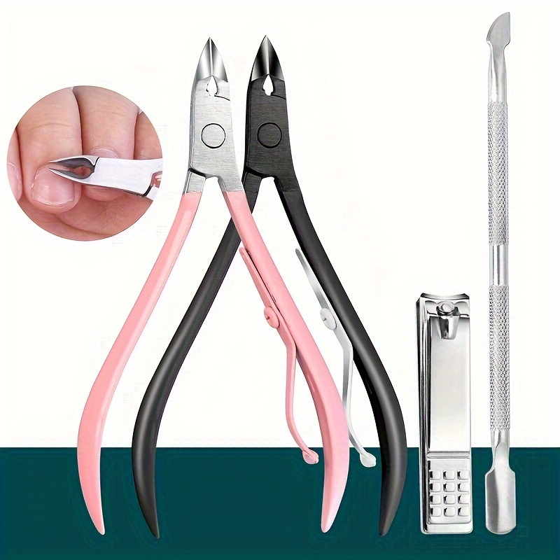 

Precision Stainless Steel Cuticle Nippers - Pink, Professional Manicure & Pedicure Tool For Dead Skin Removal And Ingrown Toenail Correction