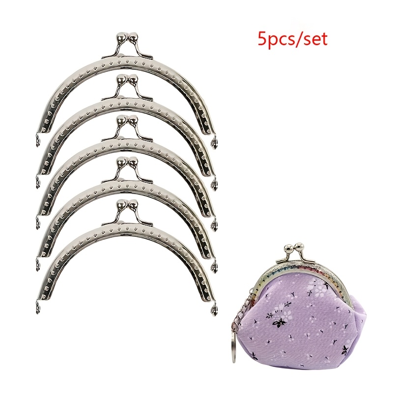 TEMU 5 pezzi di cornice per borsetta argentata in metallo a luna, chiusura a pressione, accessori per borsette a in stile retr簷, materiale per la di