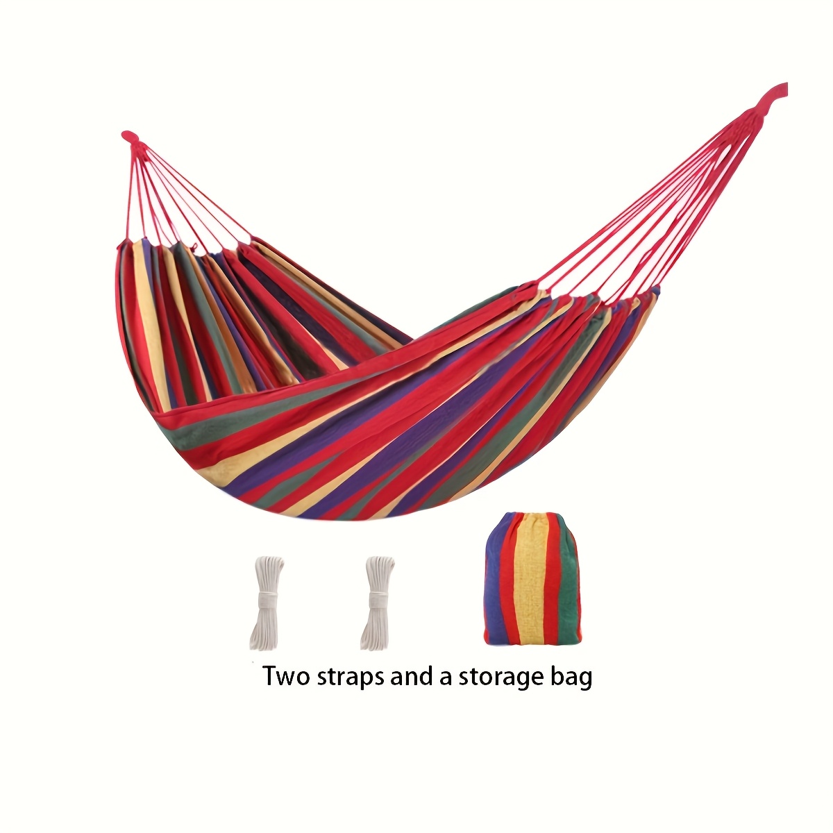 E-shop 80×250cm Rote Gestreifte -Hängematte | Anti-Fall Design, Verlängerte und Verbreitere Größe, Schnelles Demontage- und Montagesystem, Tragbare