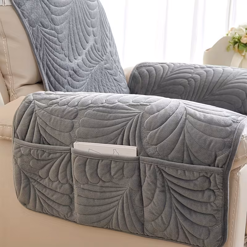 1pc plush thickened recliner chair cover armchair slipcover with adjustable straps armchair protective cover suitable for bedroom office living room home decor Product details 8