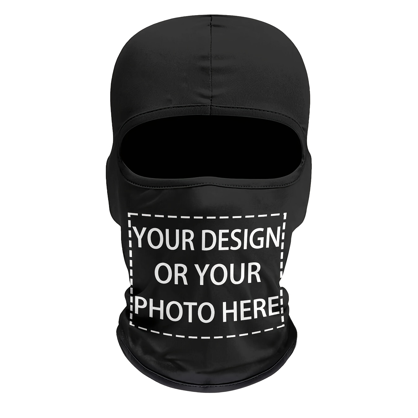TEMU Custom Balaclava Face Mask - Personalized With Photo And Text, Breathable, Full Face Cover For Cycling, Skiing And Outdoor Activities