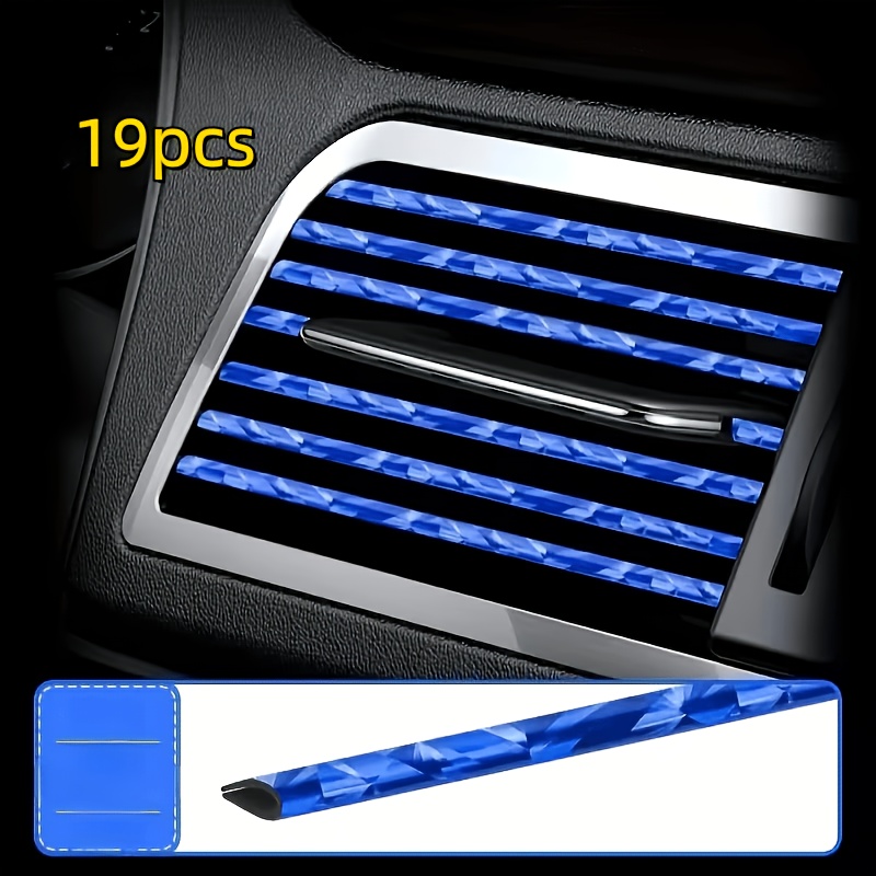 TEMU 19pcs Of Car Air Conditioning Interior Decoration Strip 7.68-inch U-shaped Decorative Strip - Suitable For Car Air Conditioning Ventilation -