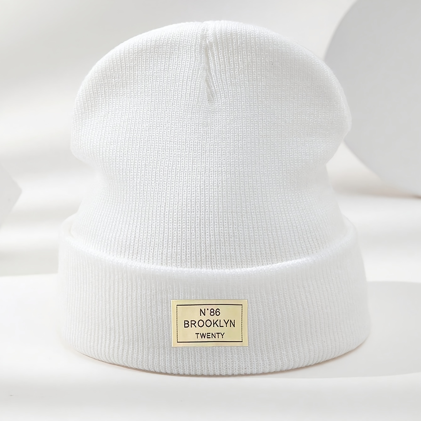 2pcs Bonnet Adulte 86 Label - Léger, Respirant et Extensible, Chapeau d'Hiver Unisexe Chaud pour Hommes & Femmes, Style Y2K Décontracté & Formel