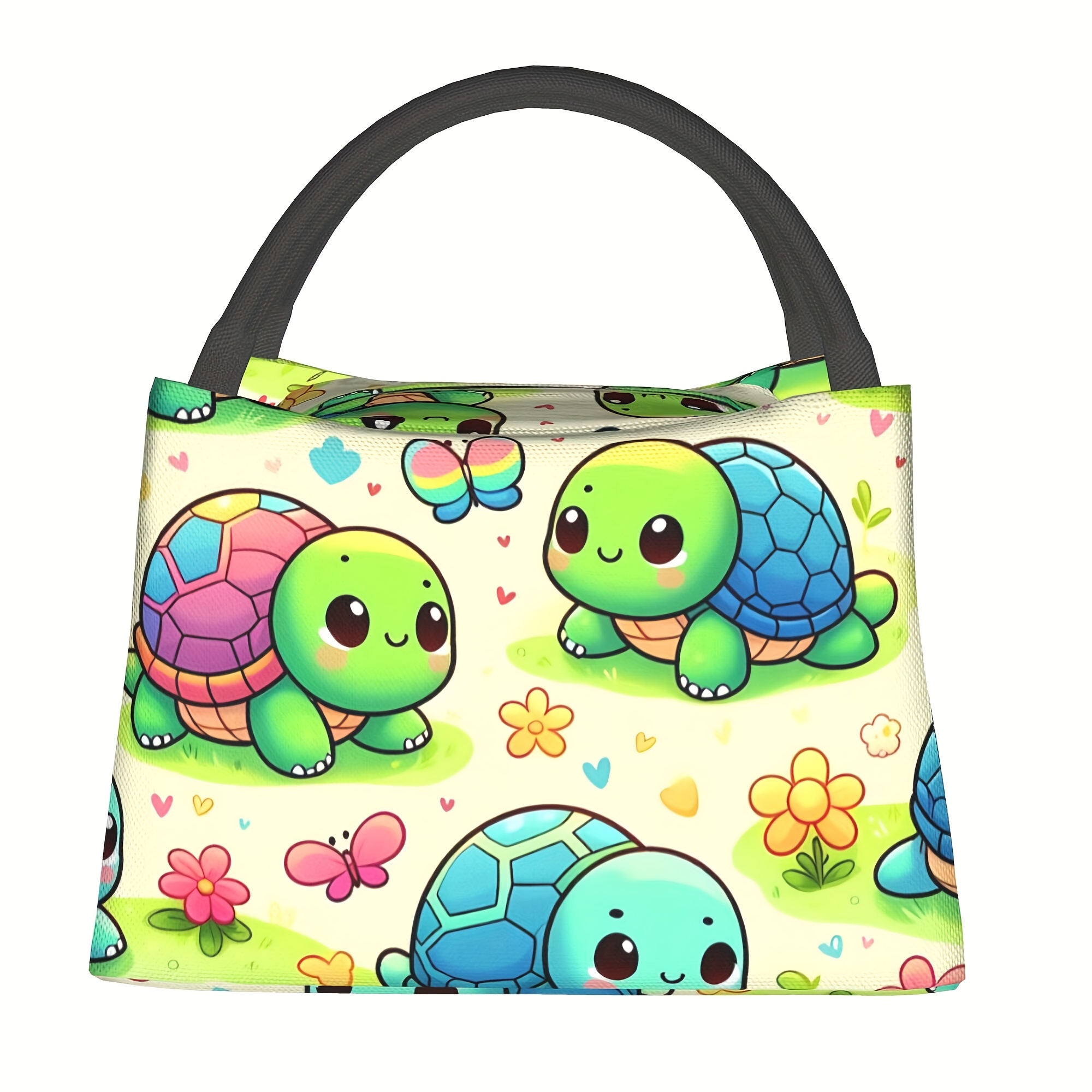 TEMU 1 Adorable Cartoon Turtle Design, A Convenient And Reusable Cooler Bag, Perfect For Keeping Your Lunch Insulated. Ideal For Home, , Work, Or