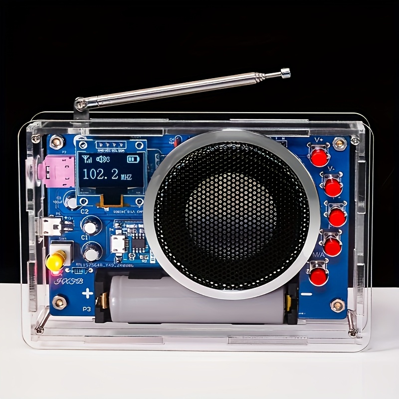 radio kit 87 108mhz rda5807 oled display soldering practice assembly electronics making kit   memory automatic search college high school education soldering learning teaching