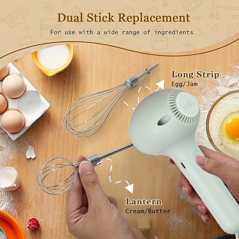 1pc automatic cake mixer usb rechargeable handheld egg whisk for whipping mixing and beating cream electric garlic slicer food processor for meat chili onion and celery Product details 3
