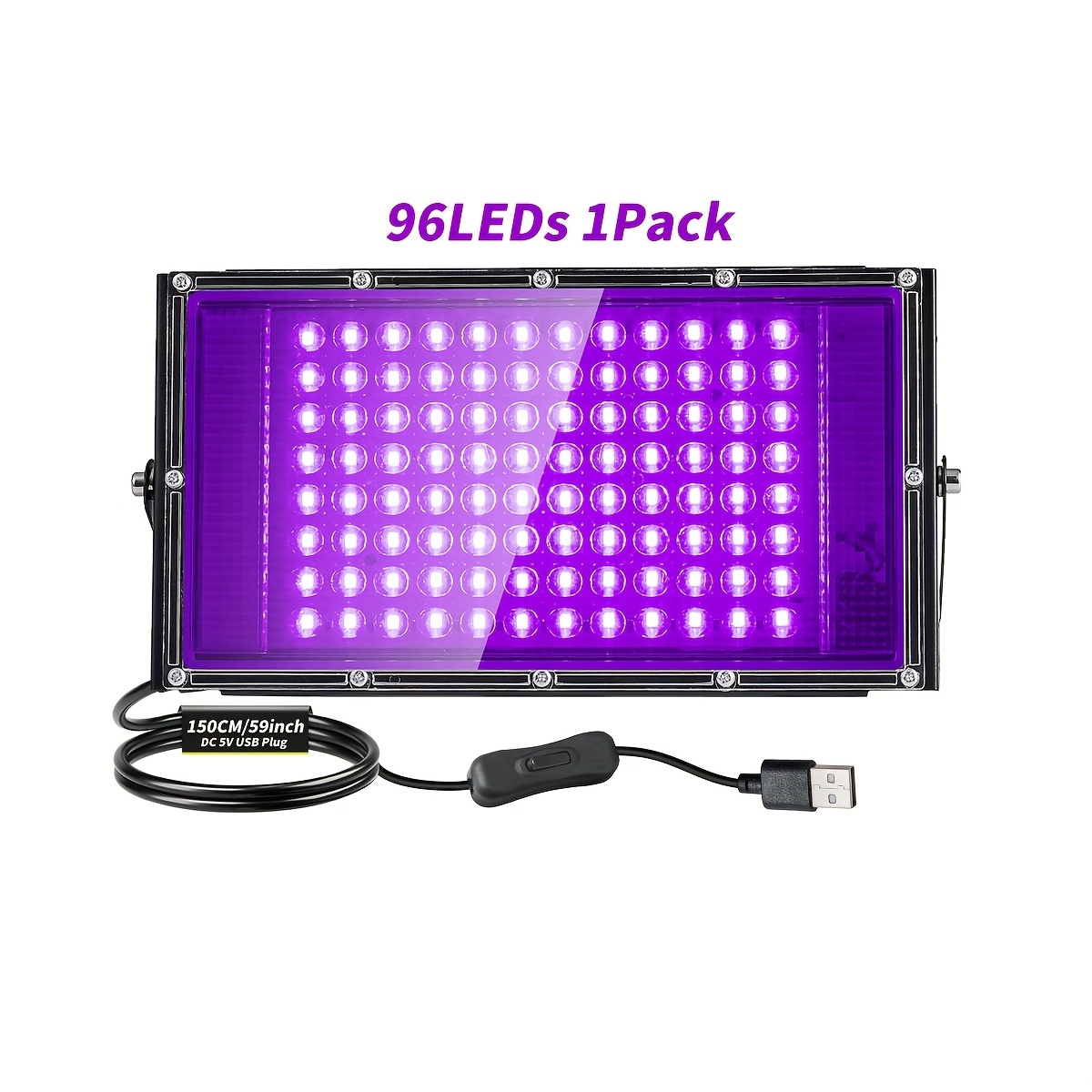 TEMU 96/144 Led Unit For Screen Printing, Uv Screen Printing Light, With Usb Plug And Switch 5m Power Cord, Lightweight, For Resin Drying Production/