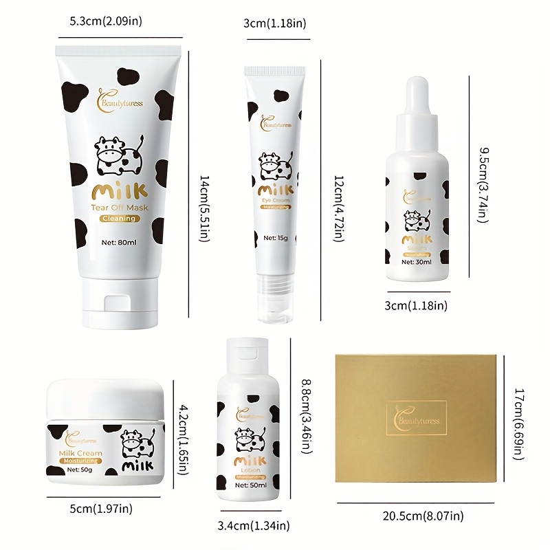 milk travel skincare set 5pcs set moisturizing hydrating - Temu