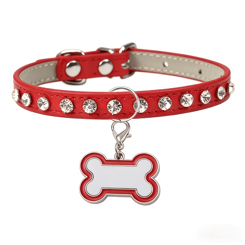 TEMU Light Luxury Pink Collar With Lettering Dog Tags To Prevent Loss Of Pets, Exquisite Additions For Small And Medium-sized Dogs, An Exquisite Pet