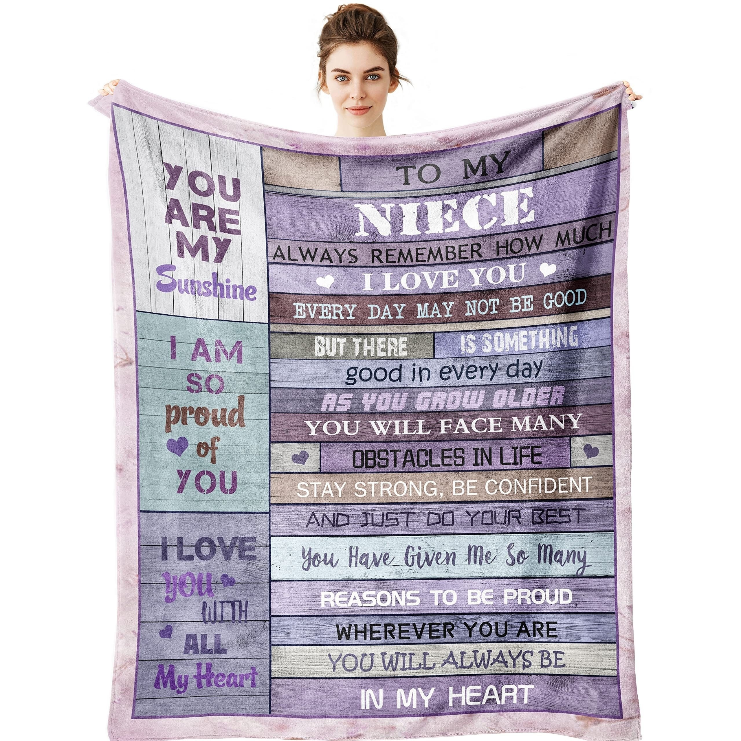 

Cherished Niece Gift Blanket - Perfect For Graduation, Birthday & All-season Comfort | Soft Polyester, Machine Washable | Ideal From Aunt/uncle