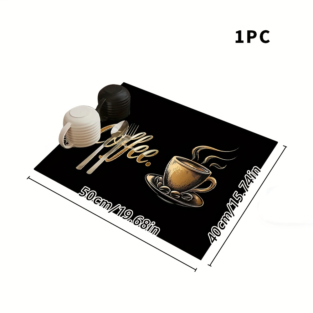 TEMU 1pc Dish Drying Mat, Countertop Protection Mat, Suitable For Kitchen Sink, Coffee Machine, And Bar Counter Decoration; Gift For Halloween,