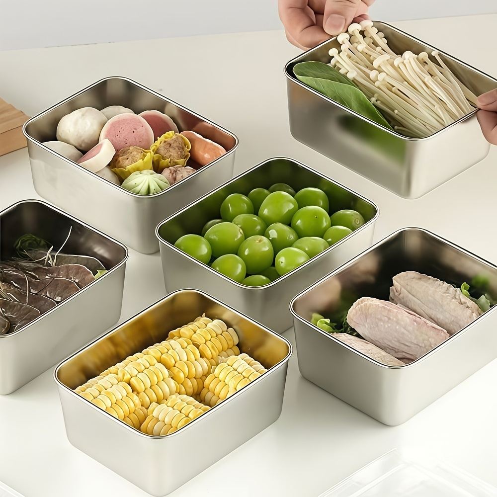 8個セット✖️ステンレス食品保存容器 蓋付き 8個のステンレス製 積み重ね可能な食品保存容器 密閉した蓋付き 電子