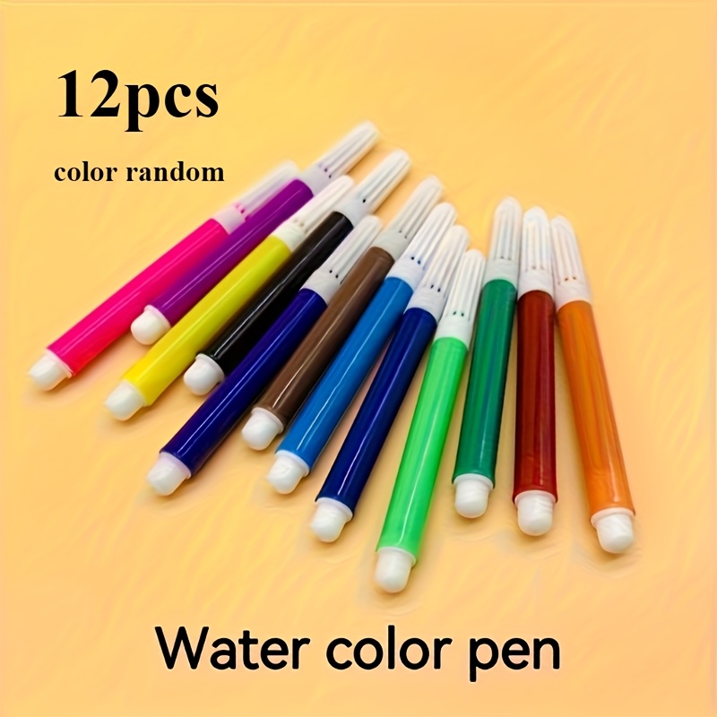 TEMU 12 minimarcadores de aleatorios, vibrantes, escritura , lavables - Adecuados para firmas en , pintura de acuarela, colorear y garabatear