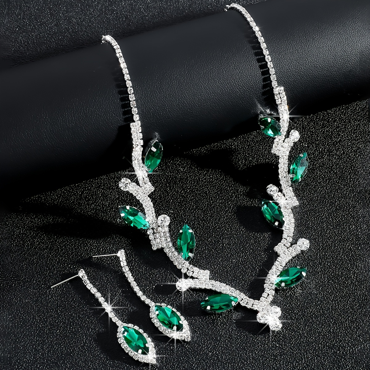 Bridal Vine Leaf Necklace and Earrings Set