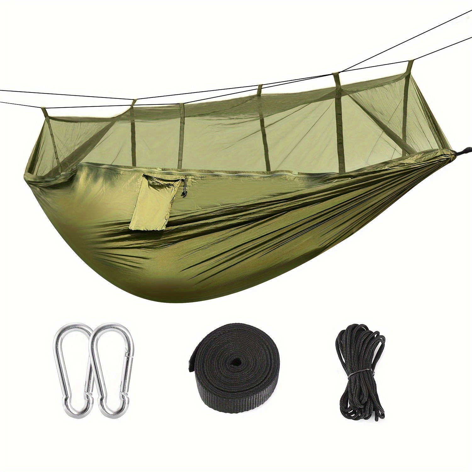 

2 Outdoor Camping With Mosquito Net, Portable Nylon Swing Hanging Rope, 600lbs , Couple With Strap Hook Carry Bag Outdoor & Yard Backyard Camping