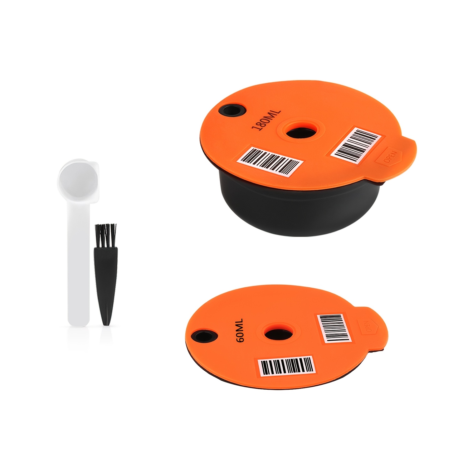 Image of Compatible For Tassimoo Happy Machine Reusable Coffee Capsule Pods & Espresso Filter Refillable Pods - Suitable For System, 60/180/220ml Capsules, Cost-saving Refillable For, Office, Travel