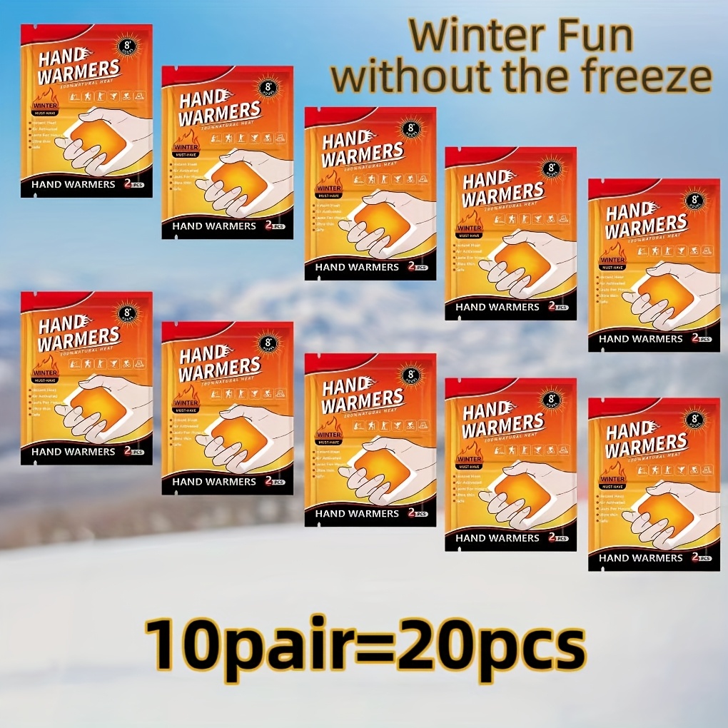 6/12/20 st engångshand- & kroppsvärmer - 10 timmars långvarig värme, omedelbar aktivering, luktfri & batterifri värmer ( elektronik/batterifri) - bulkförpackning för vinter, camping, skidåkning - kallvädersgåva för s - sport & friluftsliv - Temu