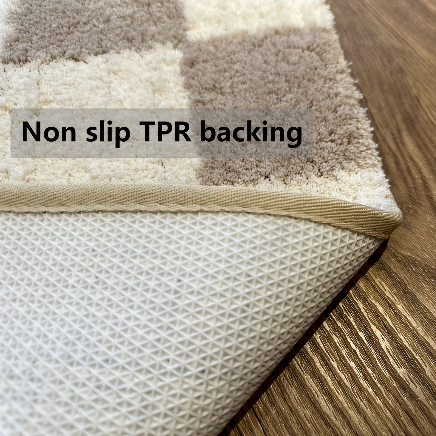   checkered non slip bath mat soft microfiber absorbent machine washable luxurious trimmed door mat for bathroom shower area and home decor     sizes bathroom mat checkered pattern machine washable mat bathroom mat Product details 10