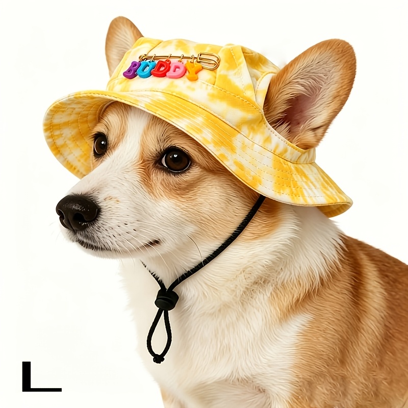 TEMU Custom Name Pet Hat Personalized Colorful Letter Dopamine Pet Bucket Hat Fashion Clothing Accessories Summer Pet Sun Hat Suitable For All Pets