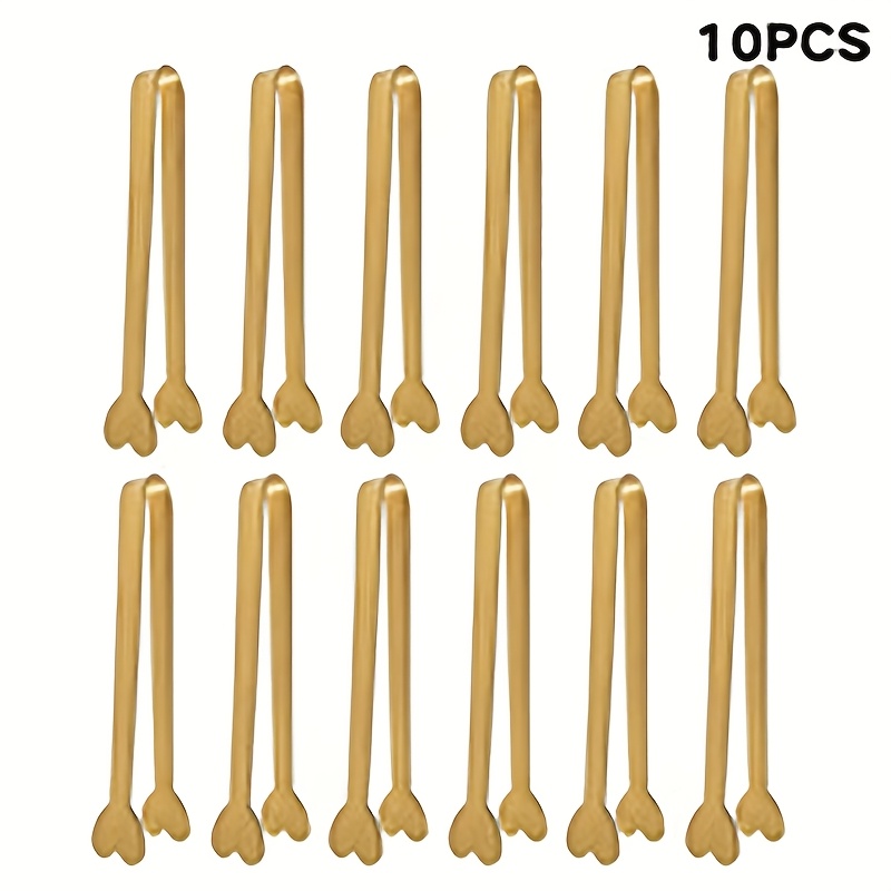E-shop 4/6/10 Stück Luxus Mini-Zangen, Herzförmige Zuckerzangen, Hochwertige Edelstahl-Kleinzangen, Langlebige Eiswürfel-Zuckerzangen, Niedliche
