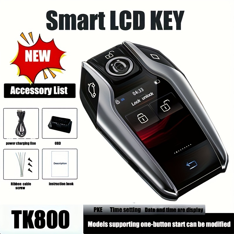 

A Car Key Of Alloy A 2.0- Display. The Lcd Key Tk800 Has Pke . The Universal Key Supports The Of One- . It Supports And Displays And Time.