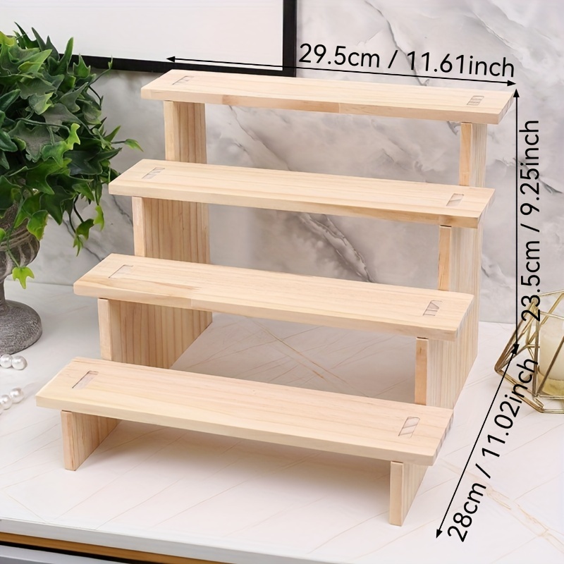 TEMU 2-5 Tier Wooden Display Stand For Jewelry, Cosmetics & More - Home Decor, Live Streaming, And Retail Showcases