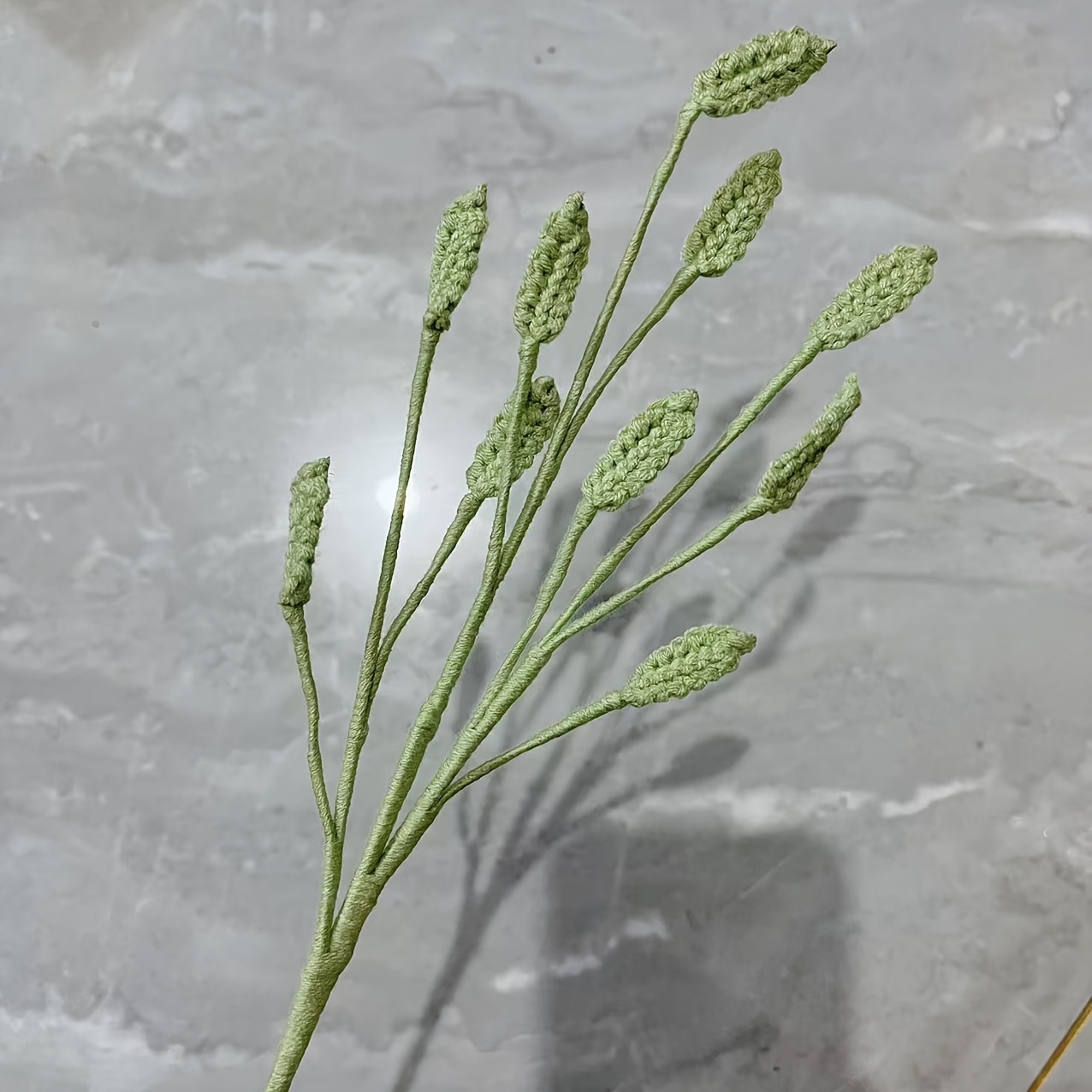 Image of Yarn Crochet Small Grass, Crochet Flower And Grass Faux Flower Decoration Accessory, Artificial Greenery, Suitable For Mother's Day Valentine's Day Christmas And Festival Decorations