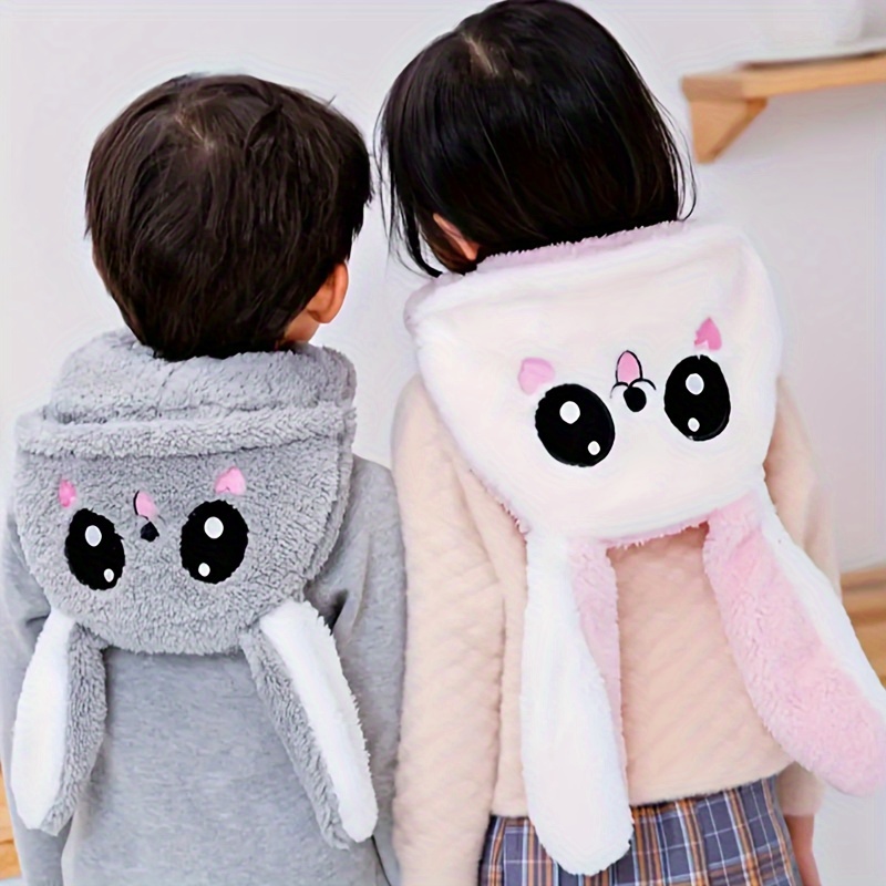 Enfant Bonnet Peluche Cagoule Calotte Automne Hiver Femme Filles Garçons Châles Capot Capuche Chaud Chapeau Bonnet Cache Cou Enfant Cagoule Hat (3-12 Ans, Beige