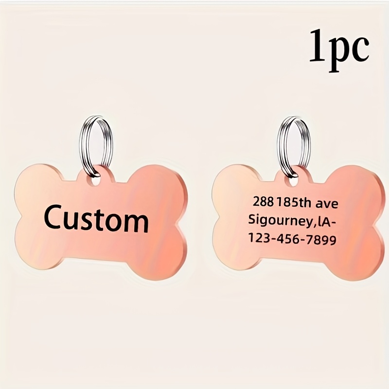 Stainless Steel Dog Tag Pet Pendant with Mirror Engraving