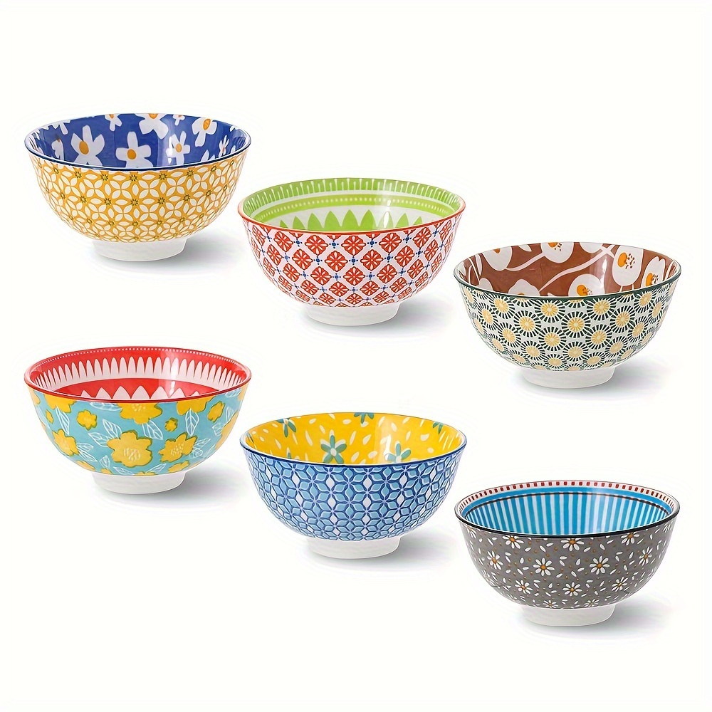 

Ceramic Bowl Set Bowls - Porcelain Dessert Bowls - 6 Little Bowl For Rice | Soup | Snack | Side Dishes | Yogurt | Ice Cream - Colorful Cute Bowl Sets Microwave | Dishwasher Safe