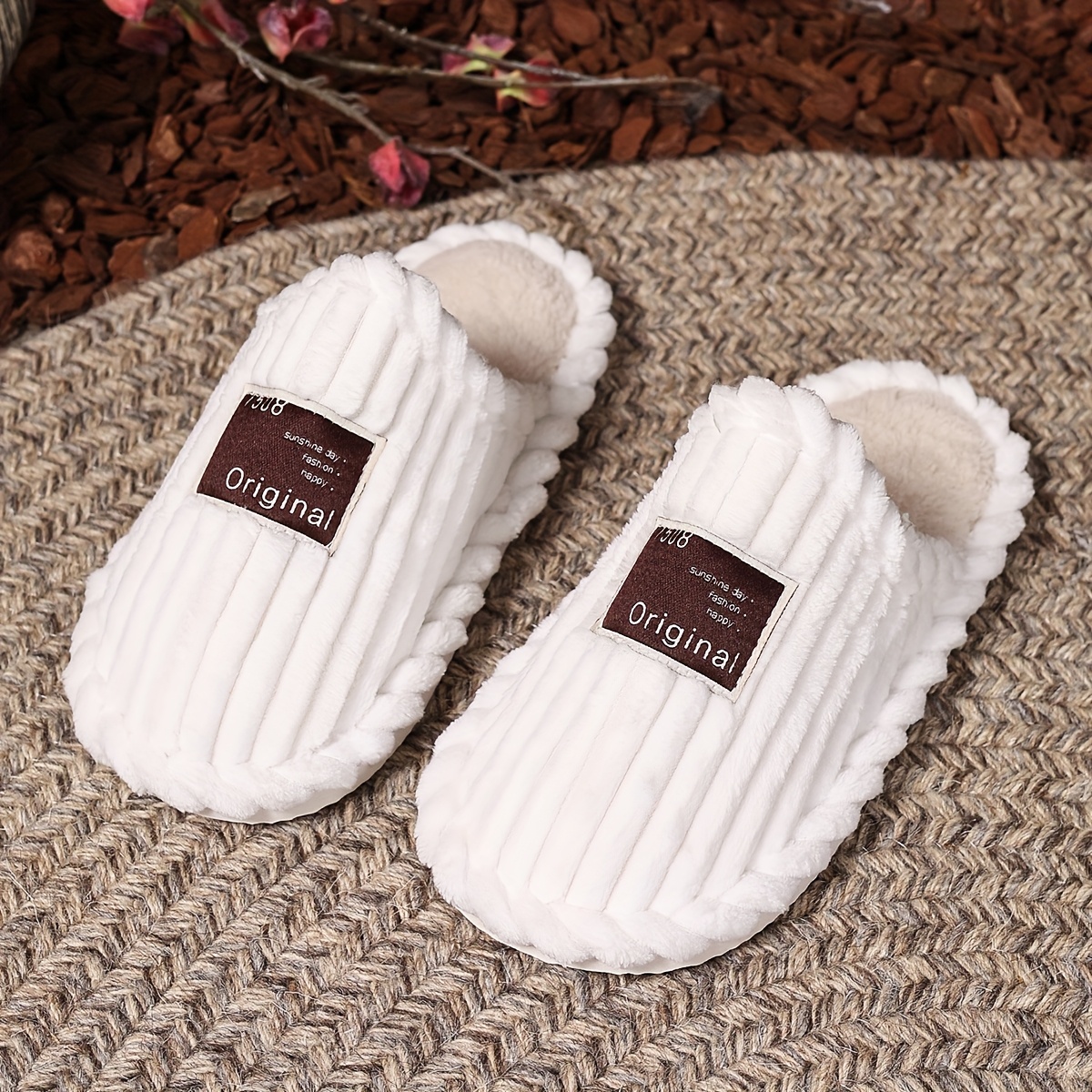 Soft Fabric Slip-On Slippers with Fluffy Lining - Warm, All-Season Home Slippers for Couples, Perfect Holiday Gift, Hand Washable, Non-Dry Cleanable, EVA Sole, Allseason Slippers|Soft Fabric Slippers|Eva Sole Slippers