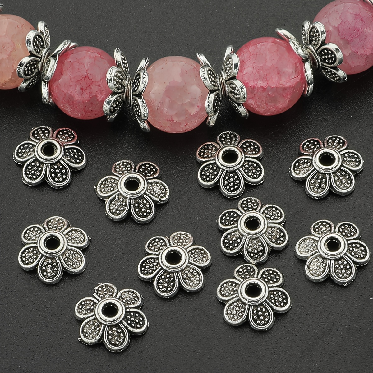 100pcs vintage style lily beads petal beads Temu