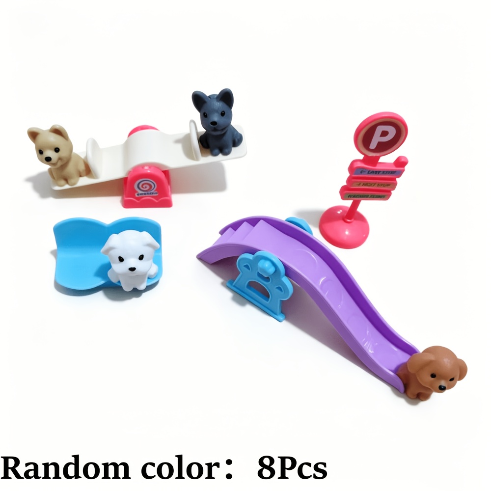 Image of Dog Figures Playset Toy Plastic Dogs Care Role Play Edudogional Figures Toys Pet Pretend Play Toys Realistic Dog Figurines Toys Home Party Supplies(random Color), Doll Toy Set
