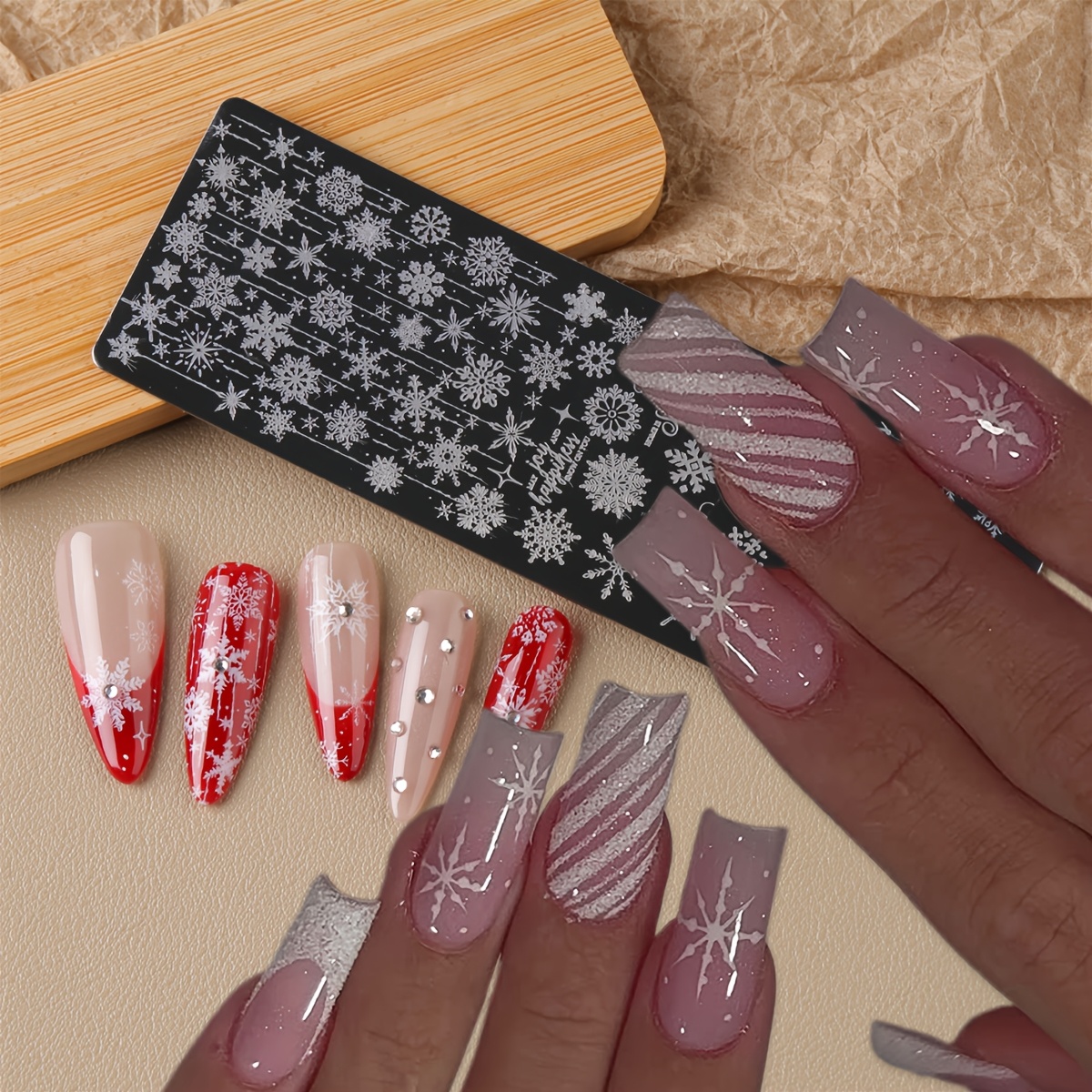 Reusable Nail Stamping Plate Set with Stamper & Scraper