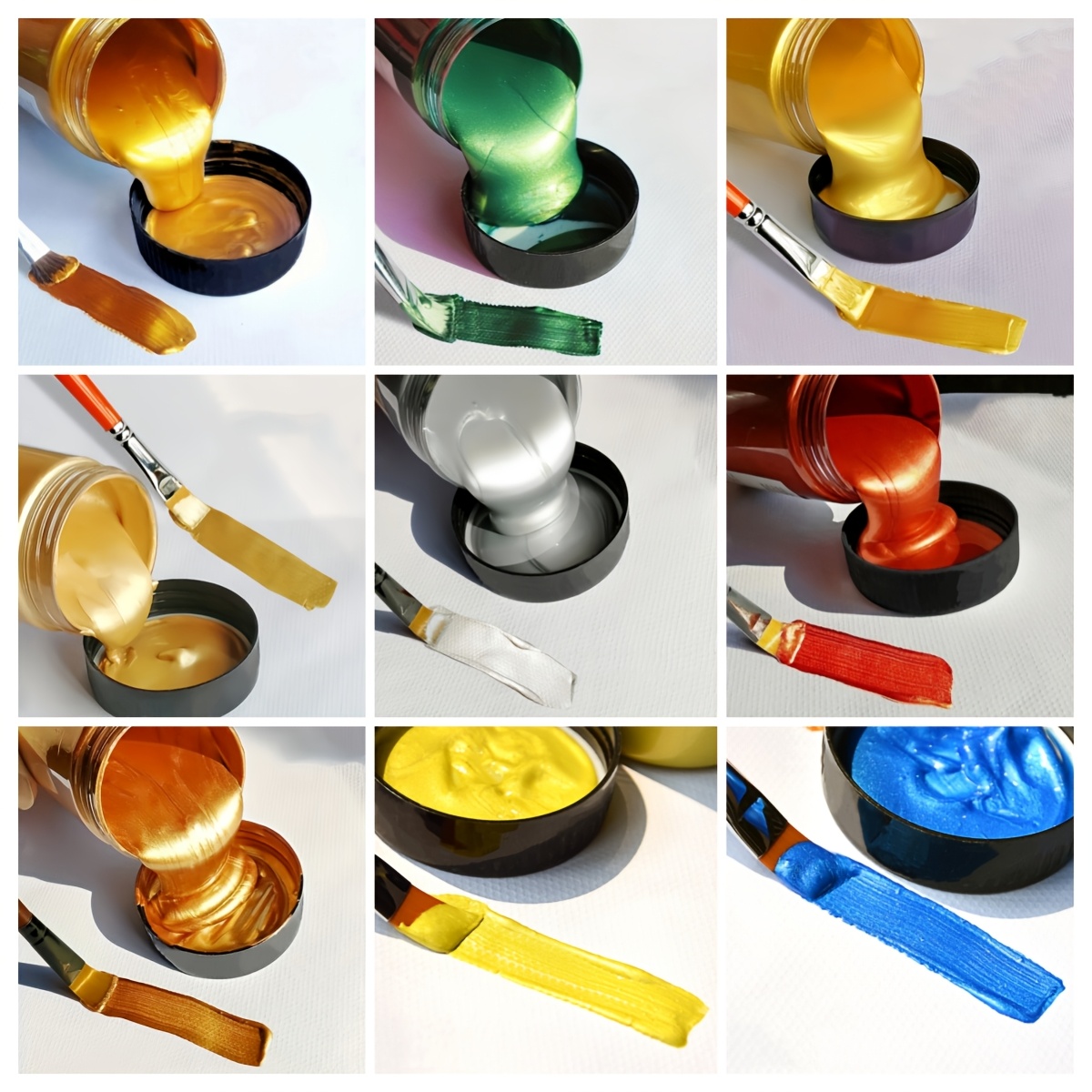 60ml vernice metallizzata  , acrilica impermeabile e inalterabile per colorazione statue, fai da te, pittura su abiti e graffiti