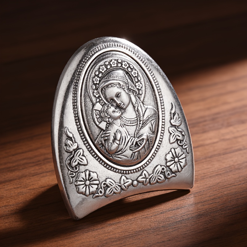 TEMU 1pc Desktop Virgin Mary Alloy Ornament For Dining Table Or Study Decoration