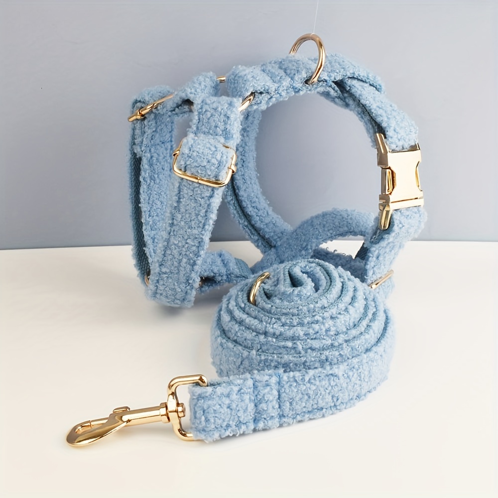4pcs Personalized Adjustable Dog Collar and Leash Set