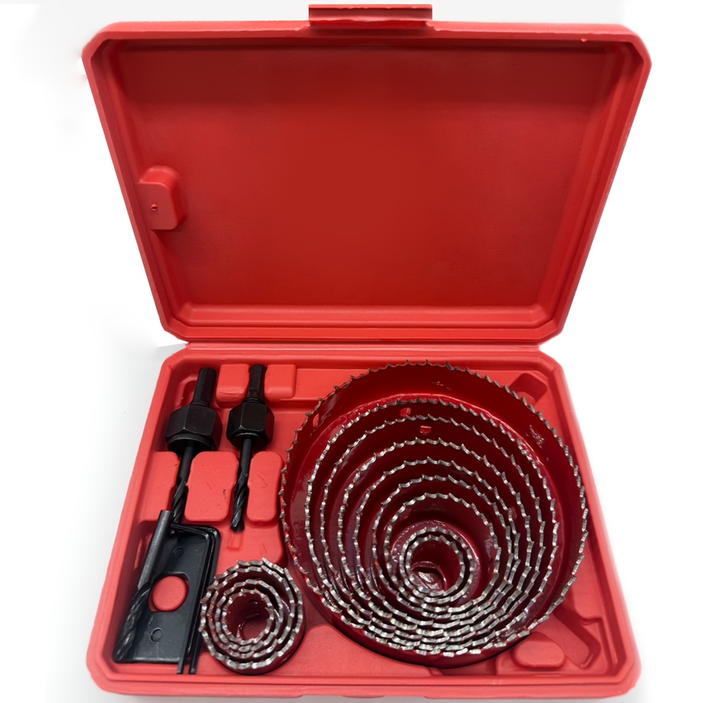 19pcs Cutting Set, Cutting, Woodworking Drill Bit Set 19-130mm, Suitable For , Plywood, Drywall, Pvc, Including Durable Toolbox