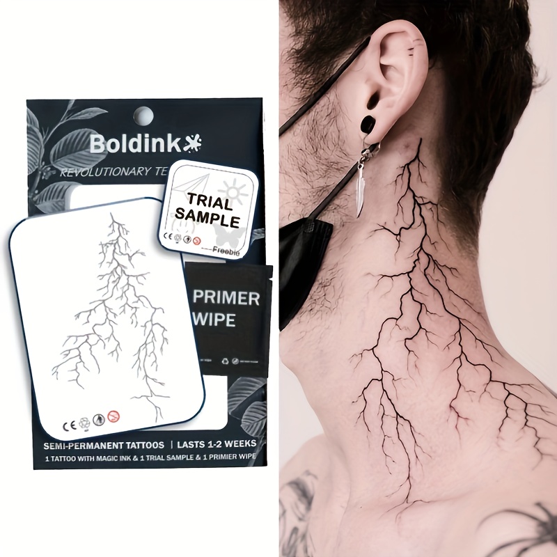 

Boldink Revolutionary Technology Tattoos, Semi-permanent Tattoos, Lightning, Temporary Tattoos, Fake Tattoos, Water-resistant, Authentic Tattoo Look, Plant-based, Tattoo, D196