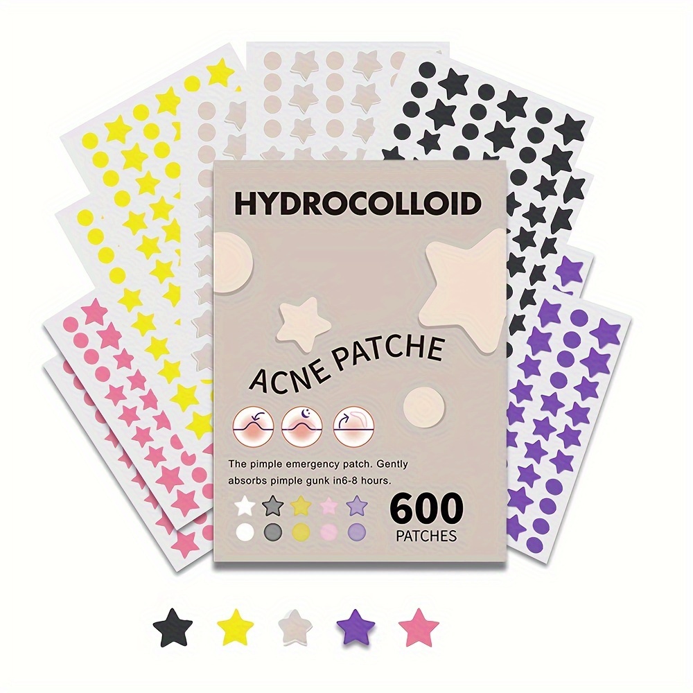 

600-count Hydrocolloid Patches With Tea Tree Oil - Unisex, Alcohol-free, Fragrance-free Pimple Stickers For All Types