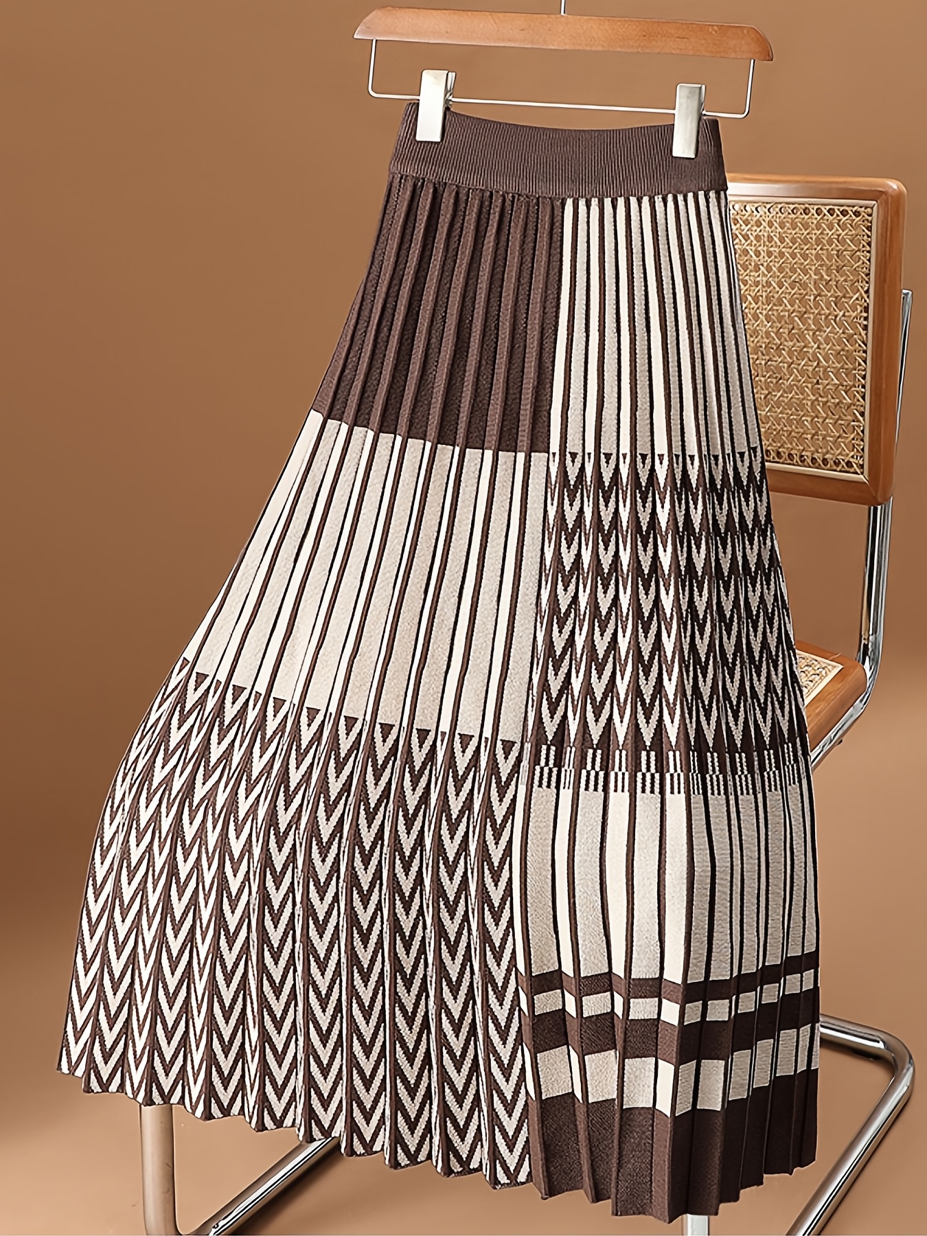   pleated skirt for women new   length autumn winter style and elegant flared a line maxi skirt