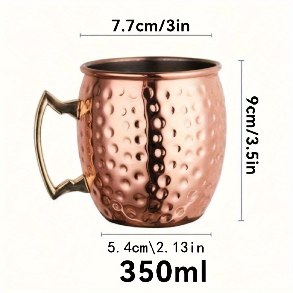 Image of 1pc Moscow Mule Mug 16oz Hand External Plating Copper Cups With 304 Stainless Steel Lining And Handles, Perfect For Cold Drinks, Parties, Gift