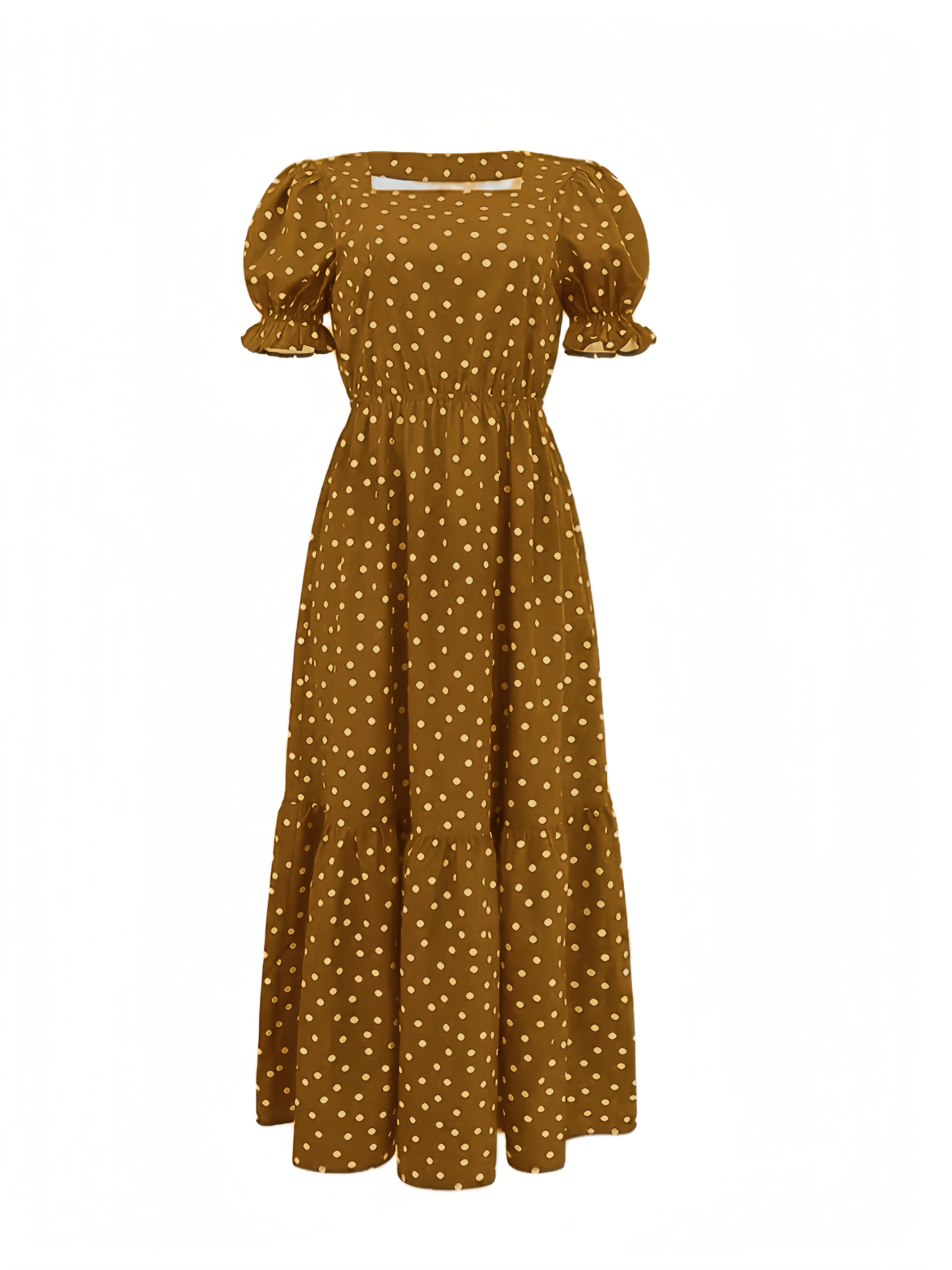 blue dress for baby girl Brown Polka Dot Wrap Frill Dress – AX Paris main image 1
