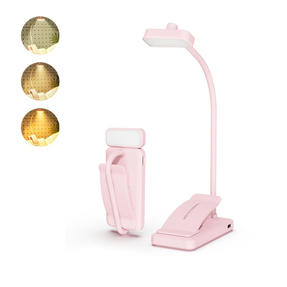 TEMU Book Light, Led Reading Light, Smart Light, Usb Fast Charging, 3 Adjustable Light Colors And Stepless Dimming, 360° Adjustable, Ideal For