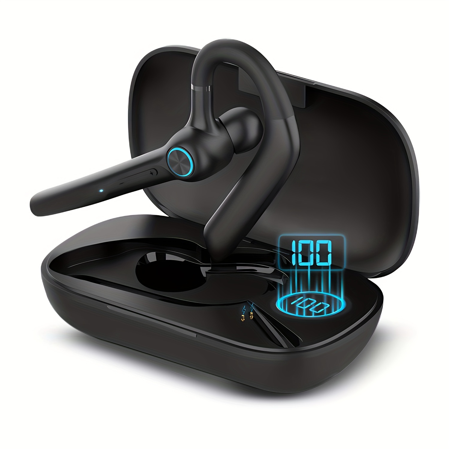 

Wireless Earphones With 60 Hour Playback And Built-in Dual Microphone Noise Reduction Wireless Earphones, Equipped With A 400mah Led Charging Case, Suitable For Business Office Truck Drivers