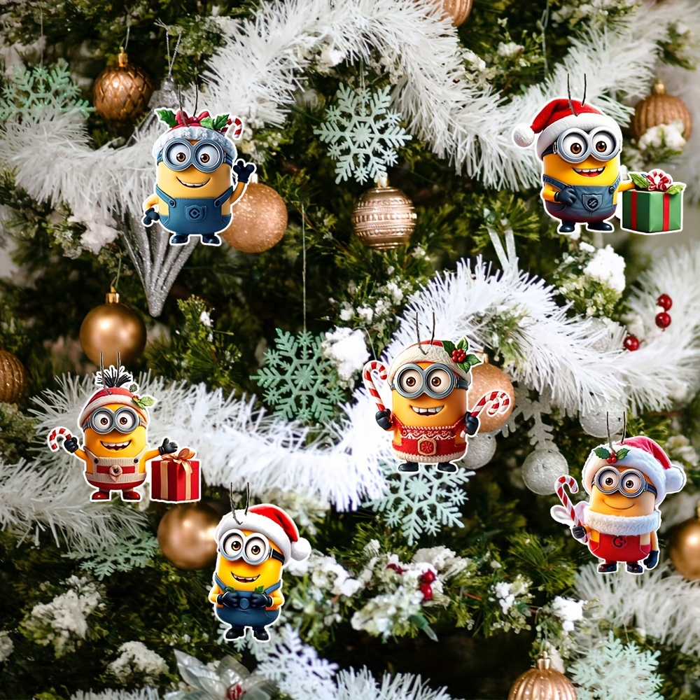 

6pcs Minions Christmas Ornaments Set - , | , No Batteries ,