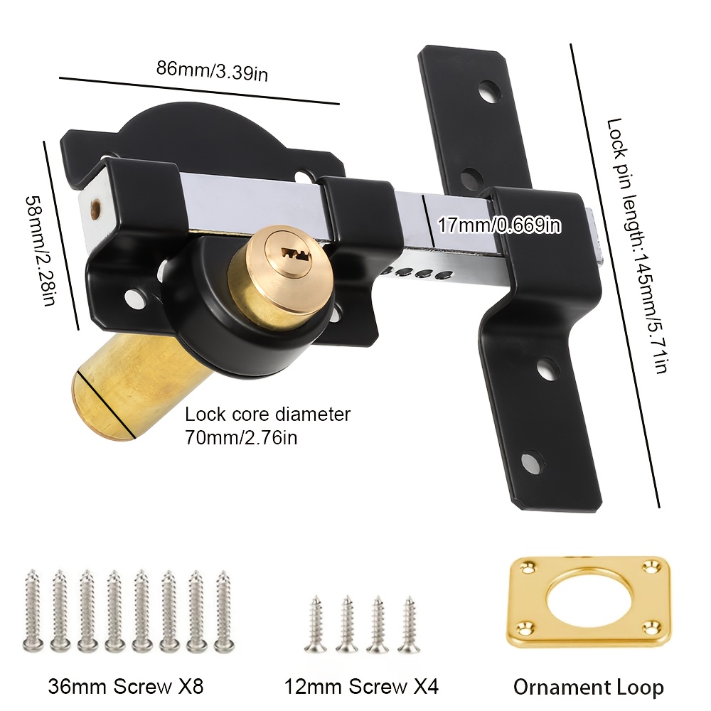 TEMU Front Door Lock Set Exterior Door Lock Set, Door Handle With Single Cylinder Deadbolt Lock, Door Locks For Front Door (matte Black, 1 Pack Set)