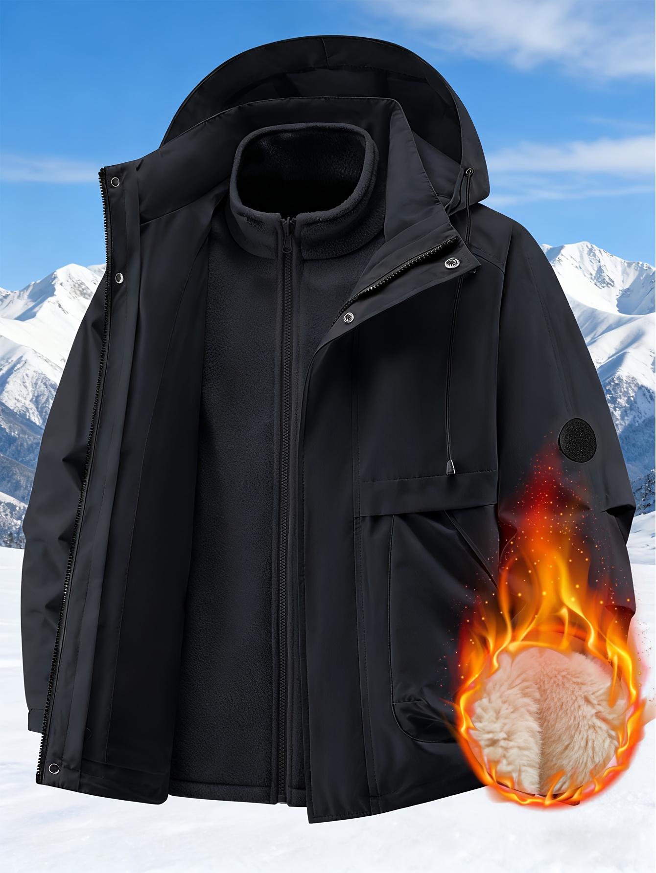 Insulated Winter Coat, Casual Long-Sleeve Jacket for Colder Months