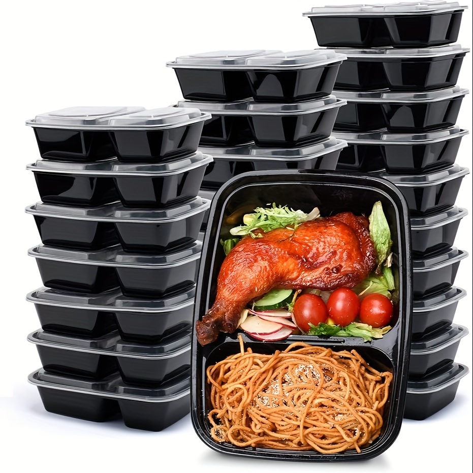 

50 30oz 2 Compartment - Plastic Food Storage 2 Compartments